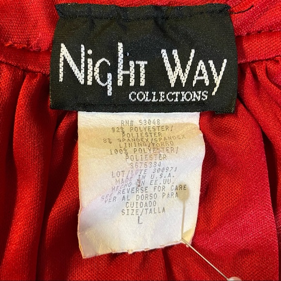 Night Way Collections Halter Sequins Embellished Dress Size Large Red - Picture 4 of 5